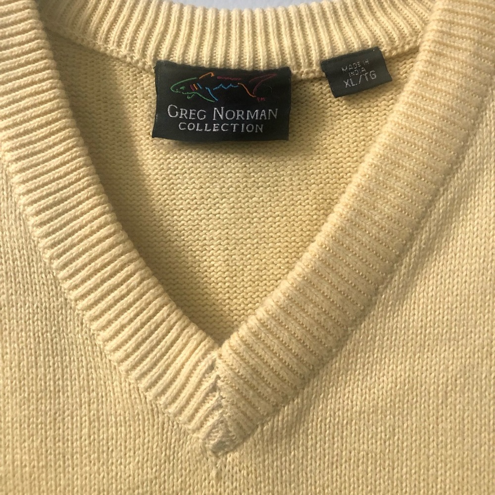 Mens Yellow GREG NORMAN GOLF Collection Knit Pullover Vest XL